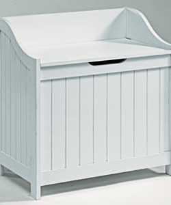 White painted MDF.Capacity nominal 5.5 litres.Size (H)55, (W)55, (D)35cm.Self assembly required.