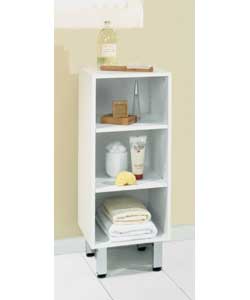 White Storage Unit with Open Shelves