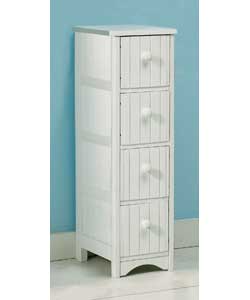 Unbranded White Tongue and Groove 4 Drawer Unit