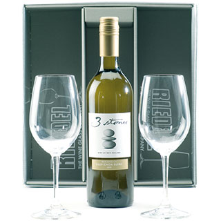 Why not send this complete gift two white wine glasses and a bottle of white wine.