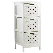 Unbranded White Wood 3 Draw Tower Cabinet