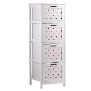 Free-standing 4 drawer tower cabinet mainly used in bathrooms for storage. Fixings included.