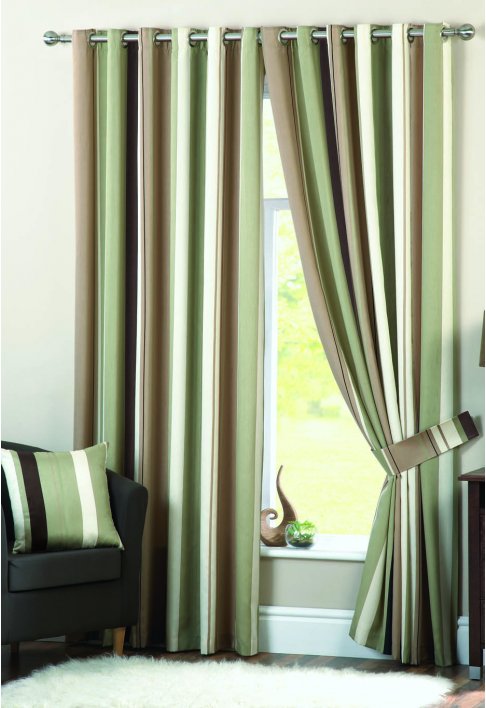 Unbranded Whitworth Green Lined Eyelet Curtains