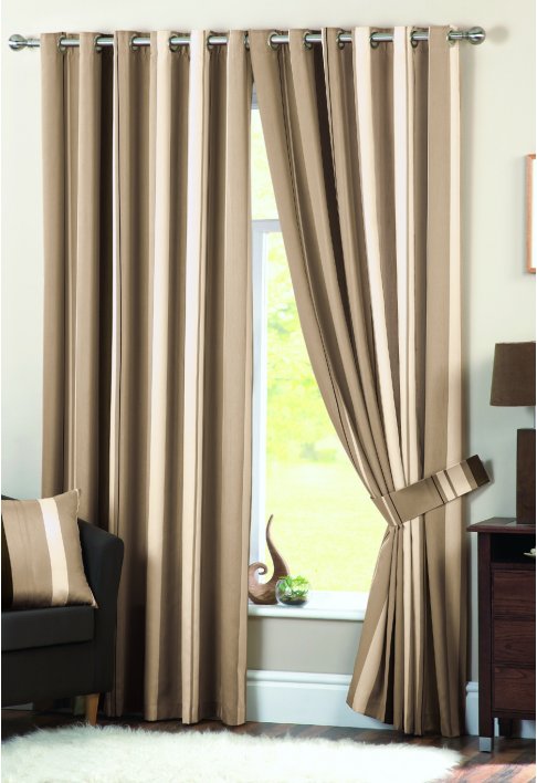 Unbranded Whitworth Natural Lined Eyelet Curtains
