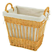 This light brown wicker lined basket with handles is made from willow and is ideal for all your laun