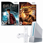 Unbranded Wii Console with Harry Potter and Indiana Jones