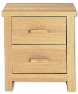 Oak finish with wooden handles. 2 drawers. Size (H