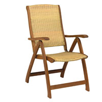 Winchester Recliner Chair Hardwood Balau with Rattan Effect Seat