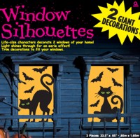Unbranded Window Silhouettes - Cats and Bats Pk2