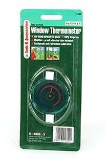 For windows, greenhouses or conservatories, the blue and red thermometer has a 65mm diameter and fix