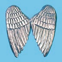 Wings - Metallic silver plastic - large