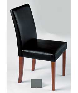 Unbranded Winslow Black Leather Effect Oak Pair Of Chairs