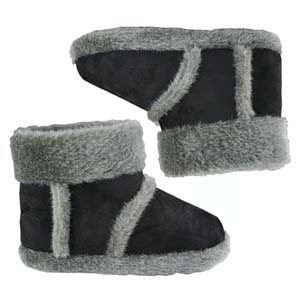 A cozy Faux Fur bootie from Jones Bootmaker. Features soft padded lining and a rounded toe. For indo