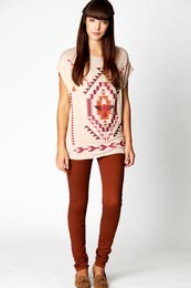 Unbranded Wiona Aztec Print T-Shirt