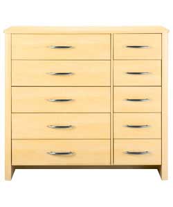 Woburn Chest with 5 Wide and 5 Narrow Drawers - Maple