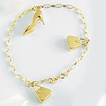 Womens 9ct. Gold Shoe & Handbag Charm Bracelet