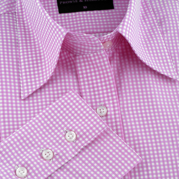 Womens Buckenham Pink Check Fitted Shirt