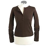 Womens Crew Neck with 8 Button Placket