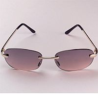 Womens Rimless Oval Sunglasses