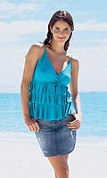 Womens Strappy Tiered Cami Top