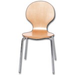 Wood/Chrome Occasional Chair-Light Wood