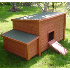 Made from solid fir, this naturally coloured chicken coop is built to withstand the elements, and is