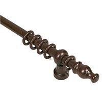 Wooden Curtain Pole 2.4m x 28mm Mahogany