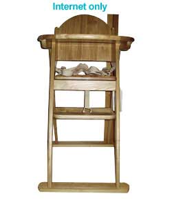 Unbranded Wooden Folding Highchair - Natural Colour