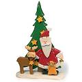 A delightful hand carved wooden Santa Claus. A nic