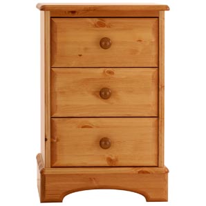 The Woodleigh three drawer bedside chest is constr
