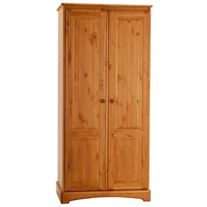 Made from natural stained pine this wardrobe with