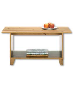 Pine effect. Size (L)44, (W)89.5, (H)43cm. Packed flat for home assembly