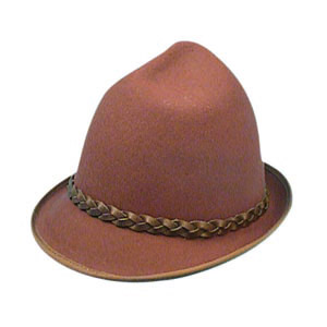 Deep in the Black Forest is where this brown Bavarian hat would be found. Deluxe Wool felt quality h