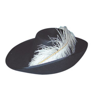 Wool Felt Cavalier hat, black