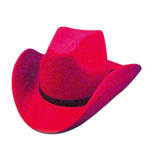 Wool Felt Cowgirl hat, red