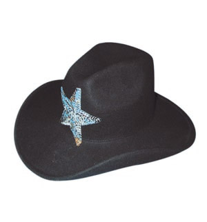 Wool Felt Cowgirl/Madonna hat, black