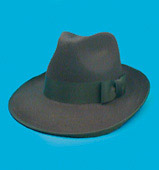 Wool Felt Gangster hat, black large
