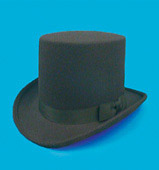 Wool Felt Top hat, black large
