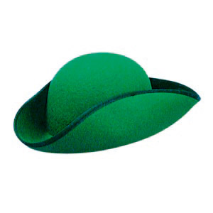 Wool Felt Tricorn hat, green