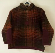 Check woolly fleece in autumn colours (rusty orang