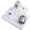 A fun mousemat and coaster set with a serious message -- no drinking on the job! A great way to moti