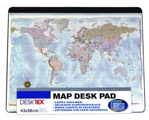 World map desktop mat