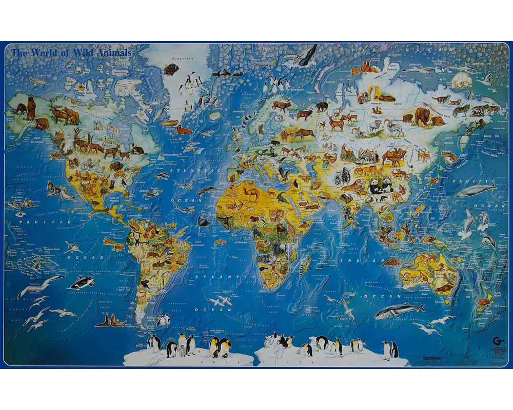 Unbranded World of Wild Animals Map