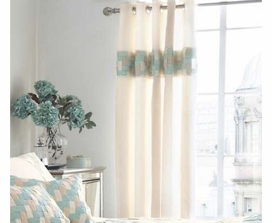 Unbranded Woven Border Eyelet Lined Curtains