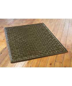 Woven Faux Leather Rug