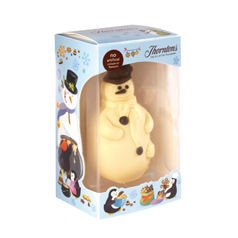 Kids will love our delicious white chocolate Snowman Model, decorated with milk chocolate.
