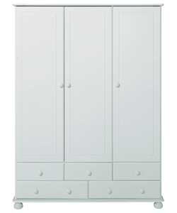 Unbranded Wycombe 3 Door 5 Drawer Wardrobe - White