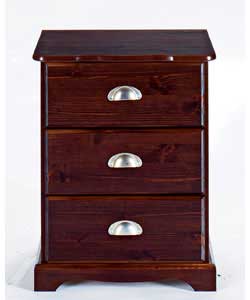 Unbranded Wycombe Dark 3 Drawer Bedside Cabinet