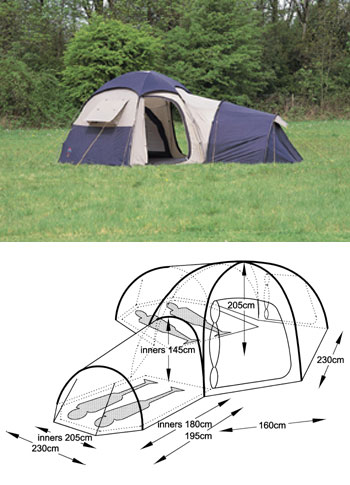 The Wynnster Brecon 4 Tent is intended for family