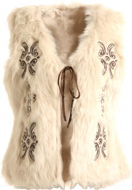 YelekFaux fur lined gilet with embroidered detail